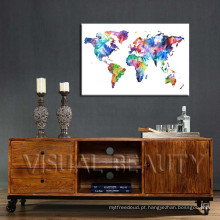 Mapa de mundo popular moderno impresso Canvas Photo Hanging